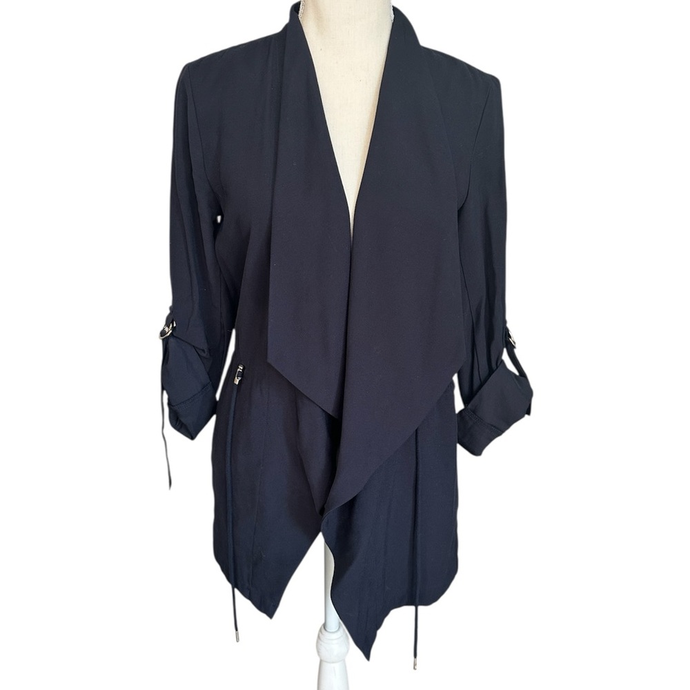 Zara Utility Jacket Waterfall Open Front Navy Women’s Size X-Small